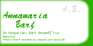 annamaria barf business card